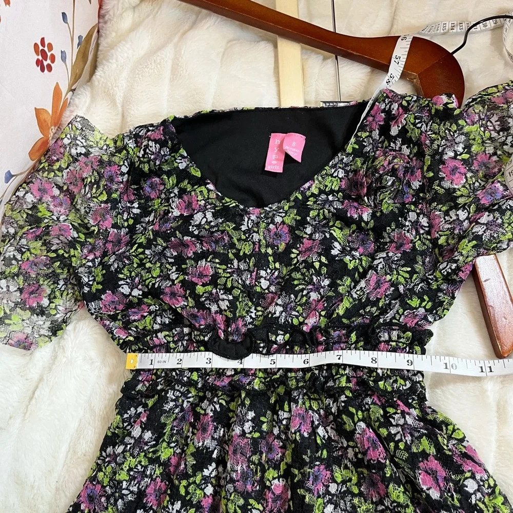 Hype Girls 8 Dark Floral Black Witchy Undead Zombie Costume Dress Spring Fall